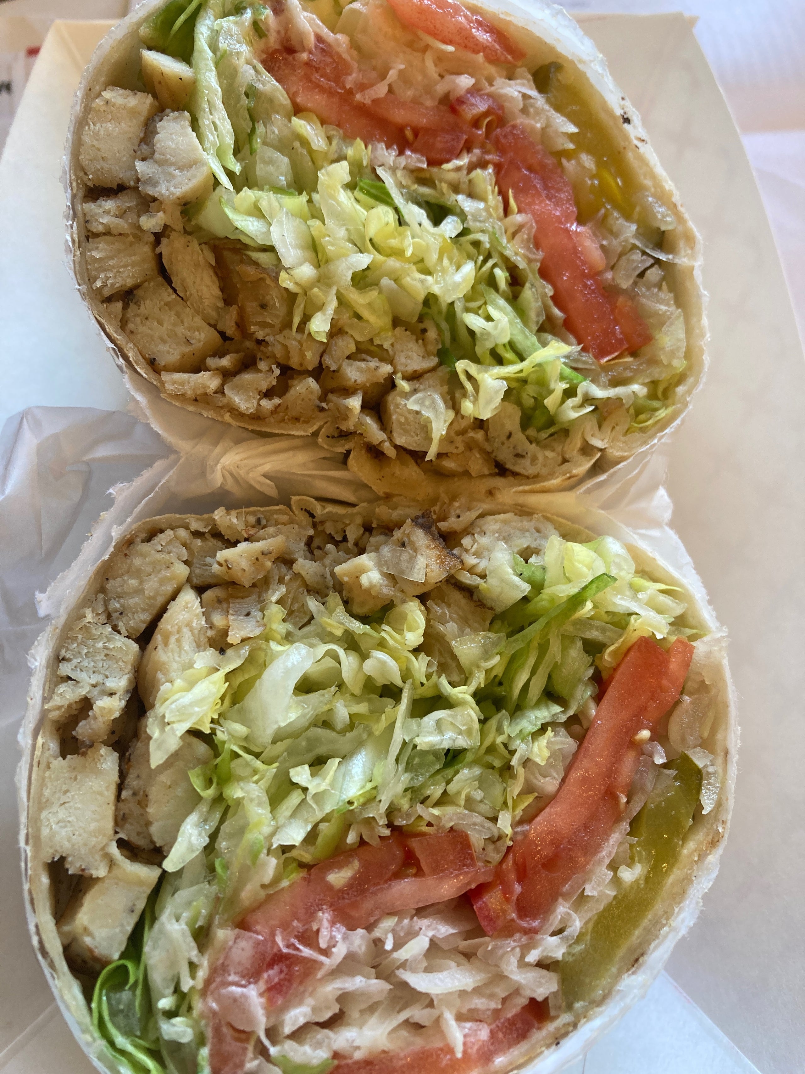 Wraps (Protein, Lettuce, Tomato, Pickles, Onion, Mayo) Crave Eatery
